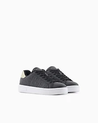 Sneakers with matching embroidered logo and metal detail