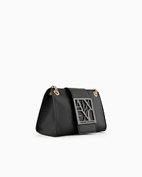 Bag with monogram logo and chain shoulder strap