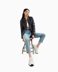 Shiny fabric down jacket