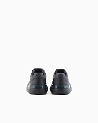Eco-leather sneakers with decorative stitching