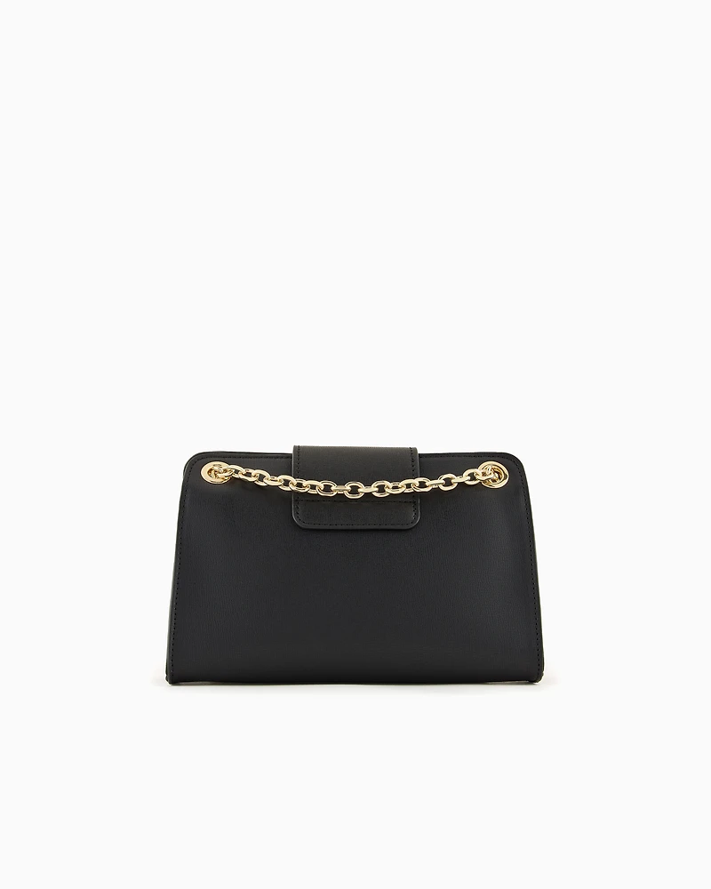 Bag with monogram logo and chain shoulder strap