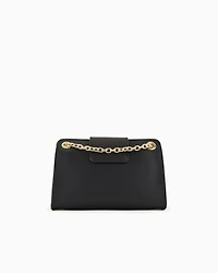 Bag with monogram logo and chain shoulder strap