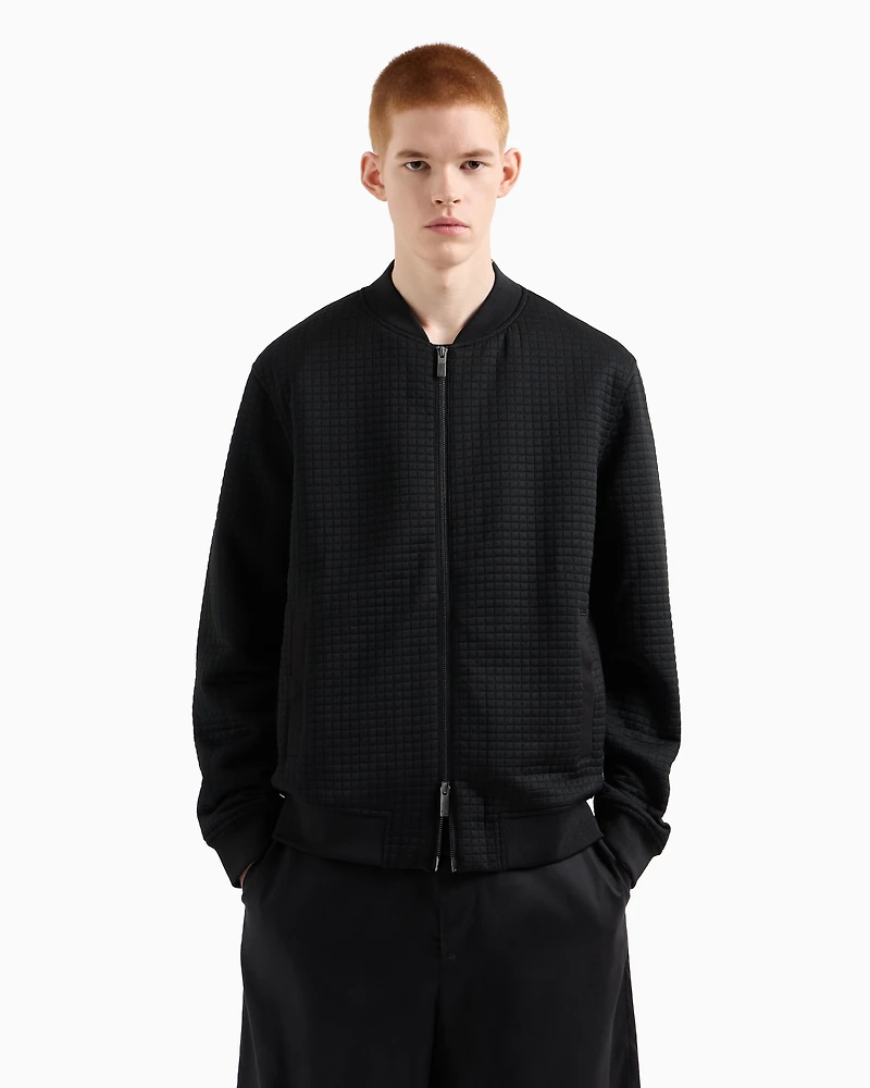 Bomber jacket with zip stretch fabric