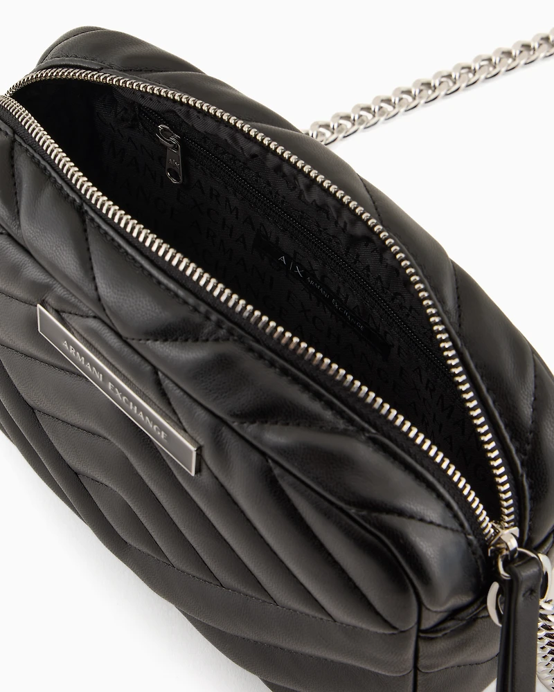 Quilted shoulder bag with chain strap
