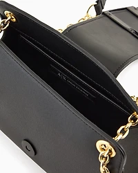 Bag with monogram logo and chain shoulder strap