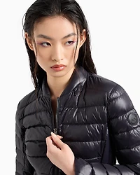 Shiny fabric down jacket