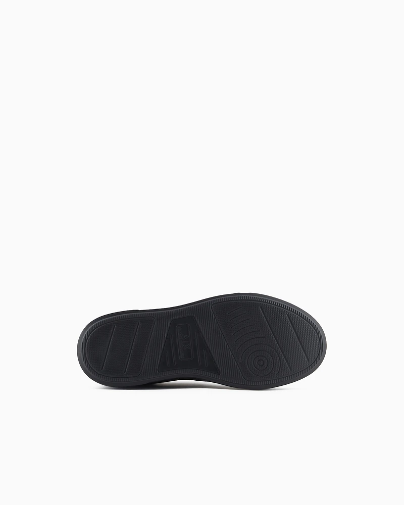 Eco-leather sneakers with decorative stitching