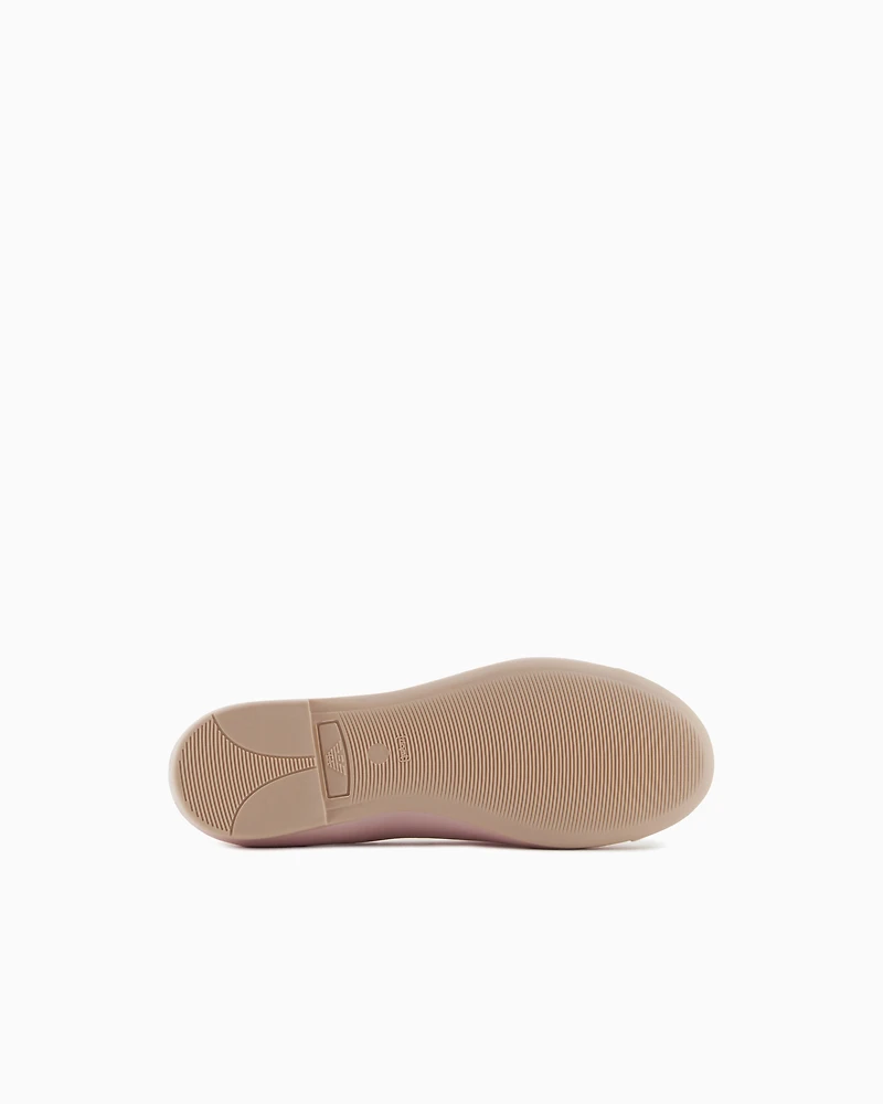 Emporio Armani - Nappa-leather ballerinas with patent leather toe, Girl, Pink, Size: