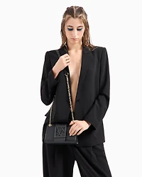 Bag with monogram logo and chain shoulder strap