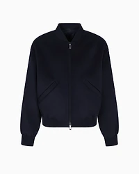 Emporio Armani - Icon zip-up blouson virgin wool cloth, Man, Blue, Size: