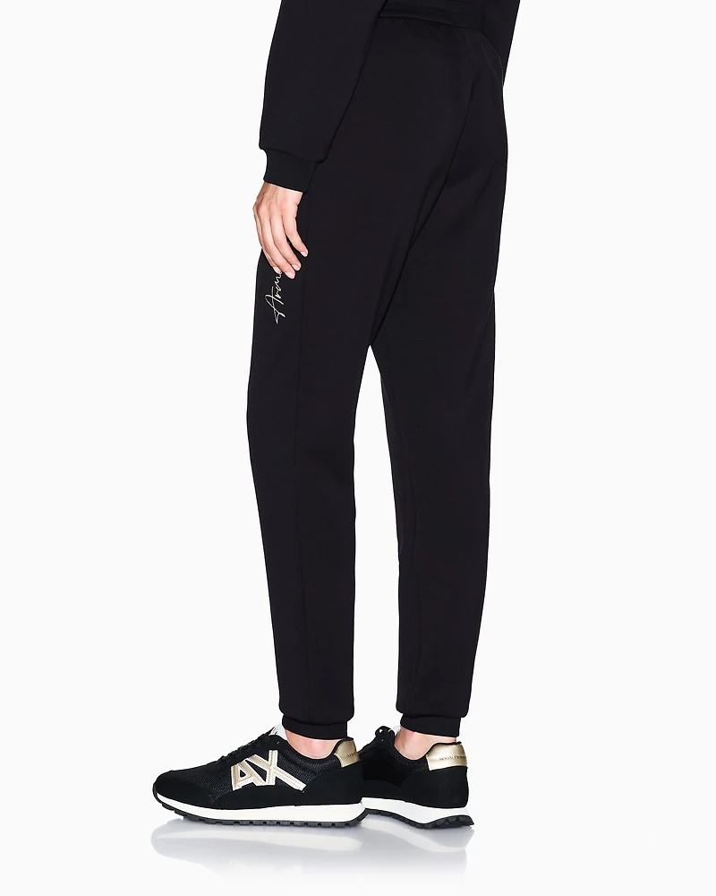 Armani Exchange - Scuba fabric jogger pants, Woman, Black, Size: