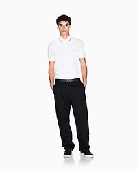Slim fit polo shirt with logo and piping