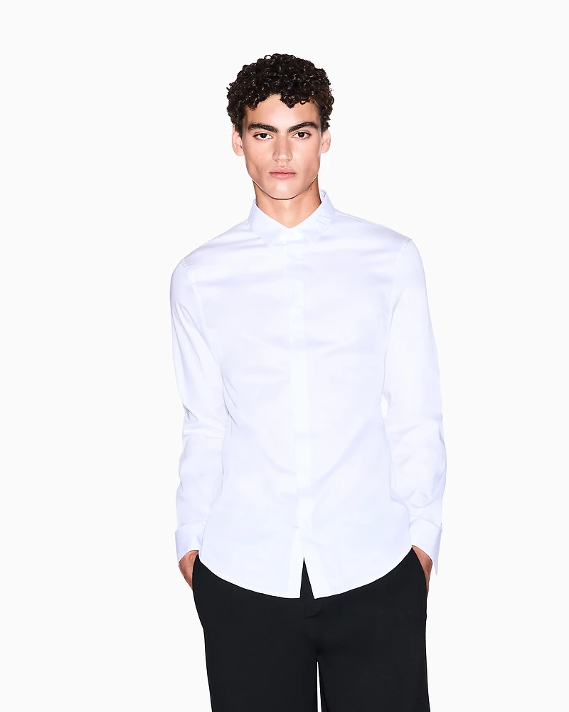 Armani Exchange - Classic Shirts, Man, White, Size: