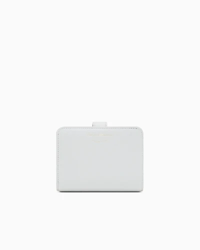 Emporio Armani - Tumbled-leather bi-fold wallet, Woman, Grey, Size: TU