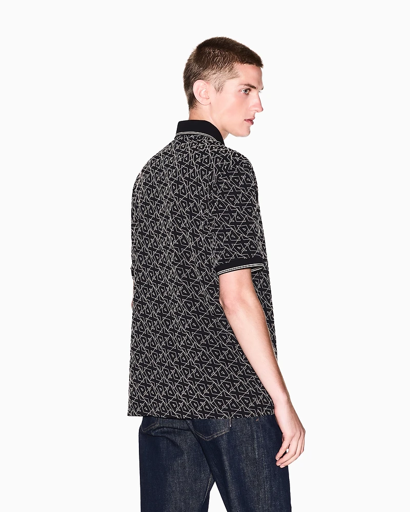 Regular fit polo shirt with allover logo