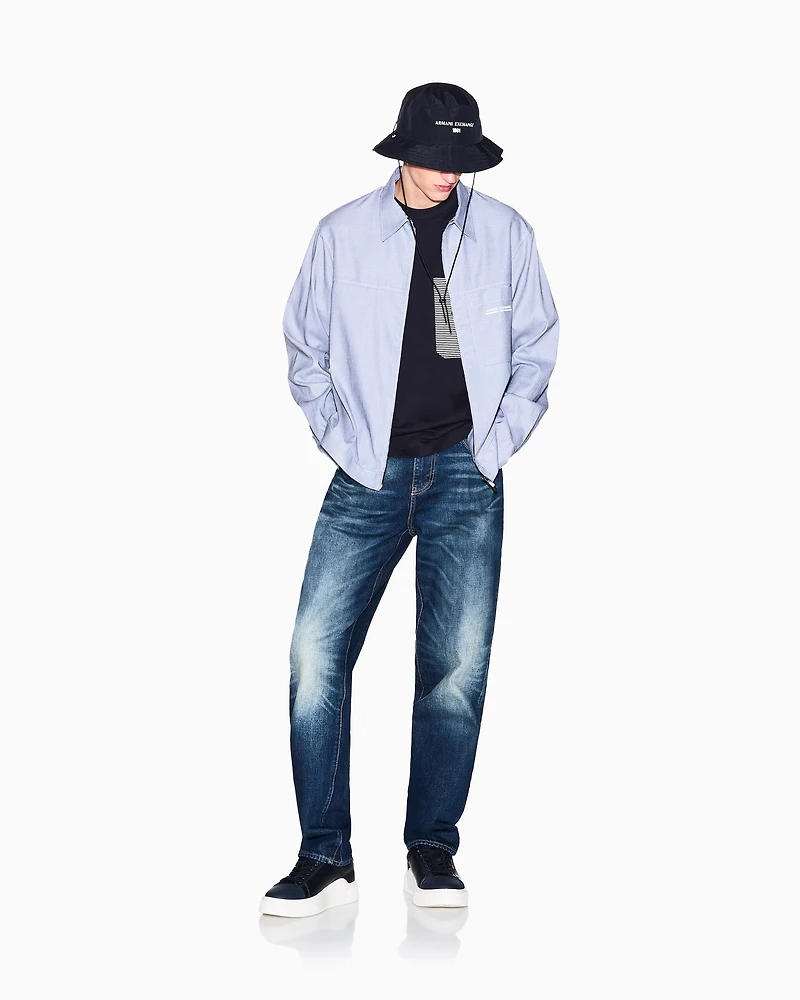 Regular fit shirt with zip