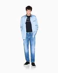 Regular fit shirt with contrasting piping
