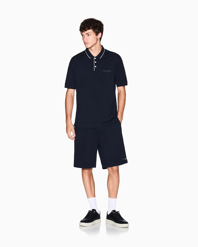 Armani Exchange - Shorts with tone-on-tone logo, Man, Navy Blue, Size: