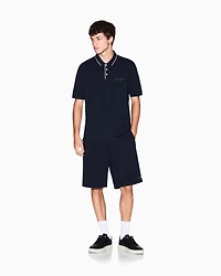 Armani Exchange - Shorts with tone-on-tone logo, Man, Navy Blue, Size: