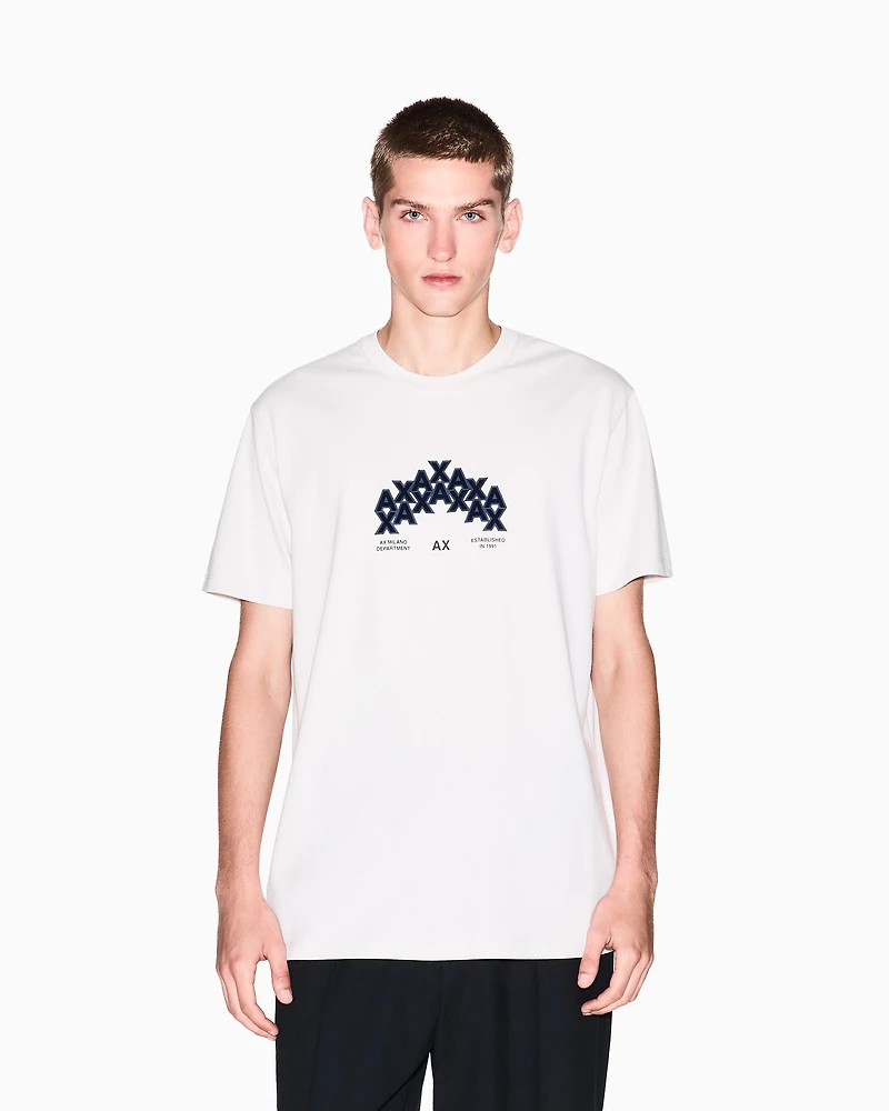 Armani Exchange - Regular fit graphic print T-shirt, Man, White, Size: M
