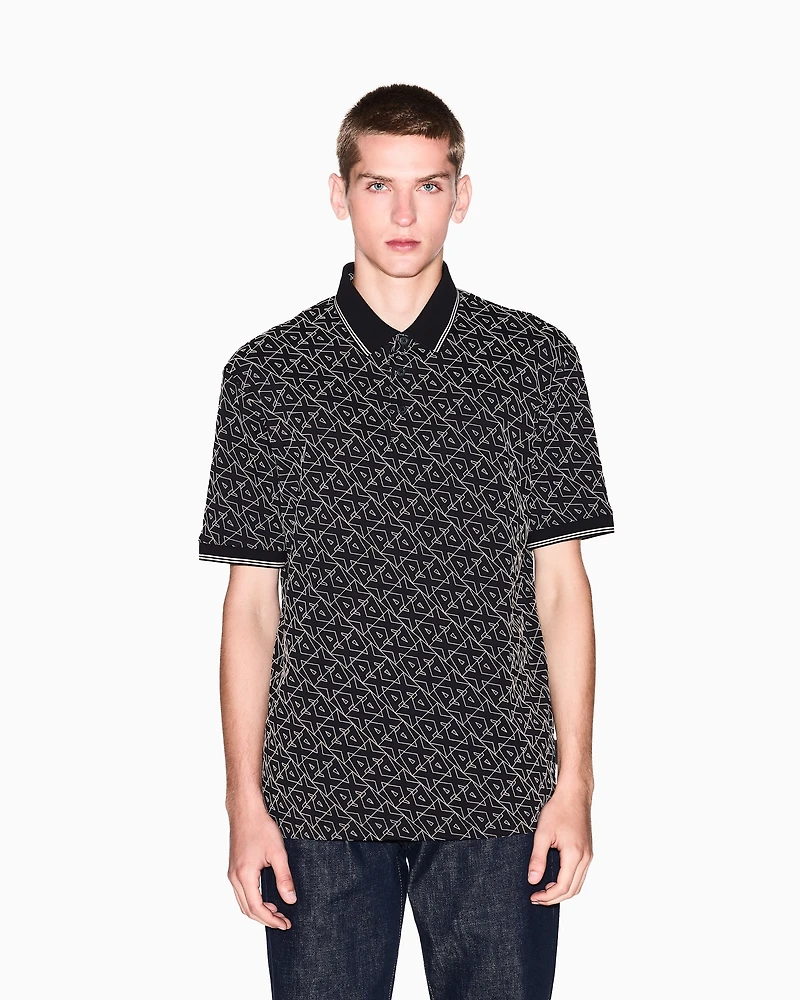Regular fit polo shirt with allover logo