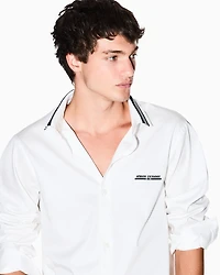 Regular fit shirt with contrasting piping