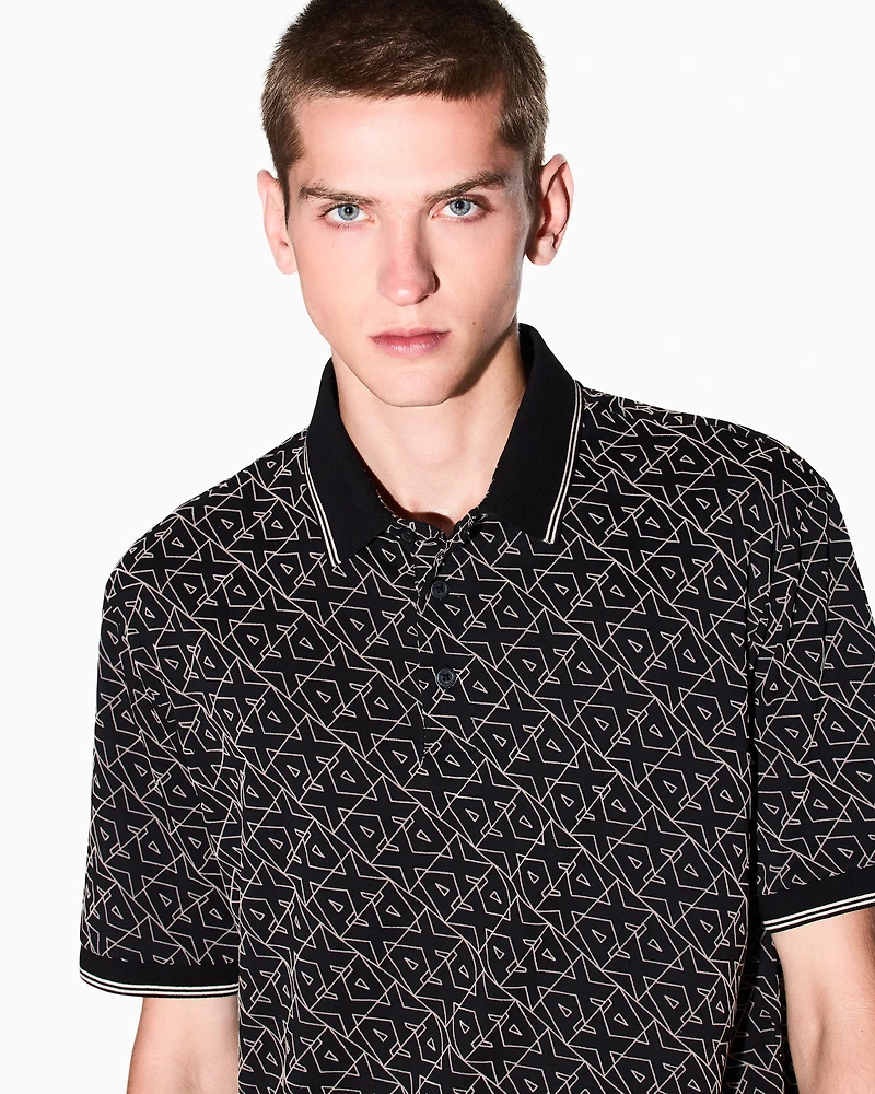 Regular fit polo shirt with allover logo