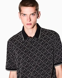 Regular fit polo shirt with allover logo
