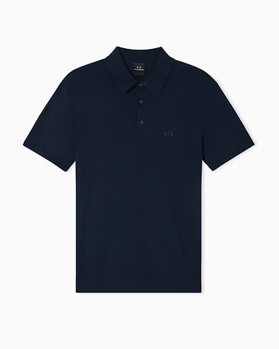 Armani Exchange - Pique polo shirt with contrasting details, Man, Navy Blue, Size: