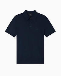 Armani Exchange - Pique polo shirt with contrasting details, Man, Navy Blue, Size: