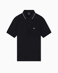 Slim fit polo shirt with logo and piping