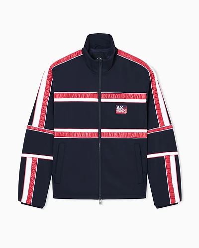 Armani Exchange - Bomber jacket with contrasting stripes, Man, Blue, Size: M
