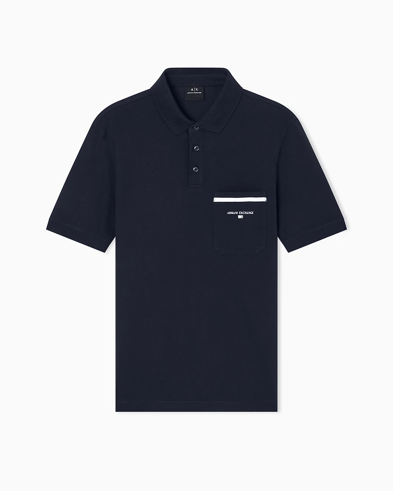 Armani Exchange - Polo Shirts, Man, Navy Blue, Size: