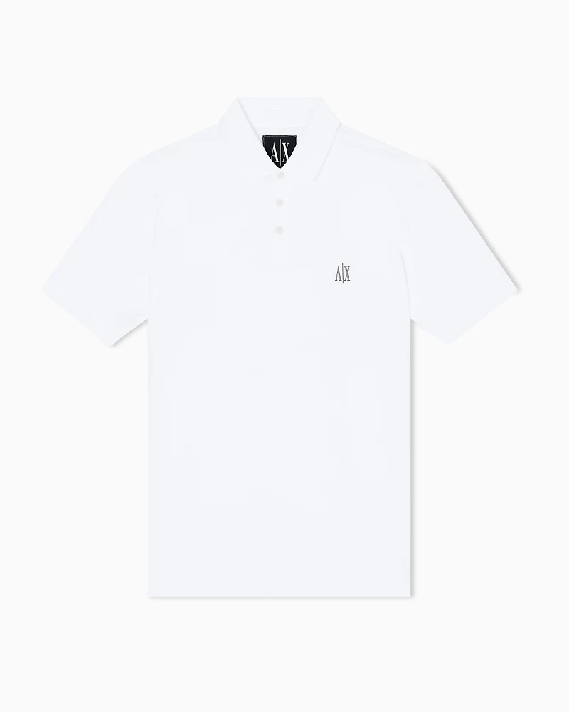 Armani Exchange - Regular fit cotton polo with logo, Man, White, Size: