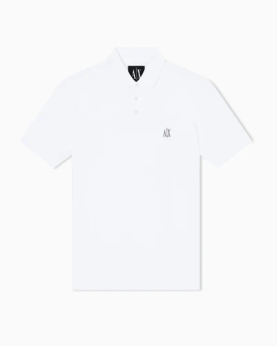 Armani Exchange - Regular fit cotton polo with logo, Man, White, Size: