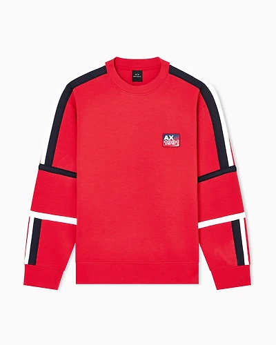 Armani Exchange - Sweatshirt with contrasting bands, Man, Red, Size: L