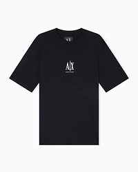 Armani Exchange - Regular fit T-shirt with embroidered logo, Man, Black, Size: