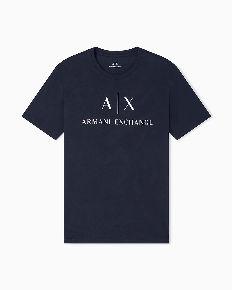 Armani Exchange - Slim fit jersey T-shirt with logo, Man, Navy Blue, Size: