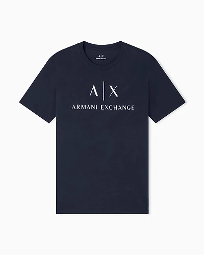 Armani Exchange - Slim fit jersey T-shirt with logo, Man, Navy Blue, Size:
