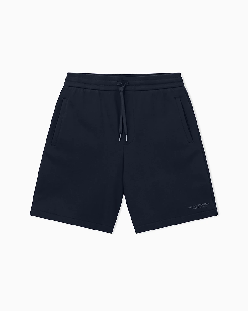 Armani Exchange - Shorts with tone-on-tone logo, Man, Navy Blue, Size: