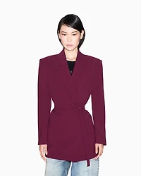 Jacket with thin belt