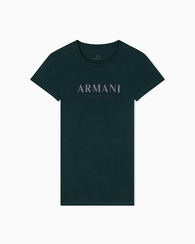 Armani Exchange - Slim Fit T-Shirts, Woman, Green, Size: