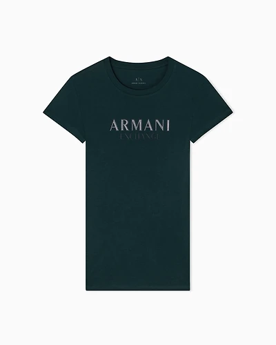 Armani Exchange - Slim Fit T-Shirts, Woman, Green, Size: