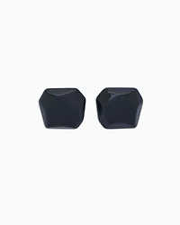 Emporio Armani - Oversized faceted earrings, Woman, Black, Size: TU