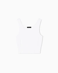 Armani Exchange - Wide ribbed top, Woman, White, Size: