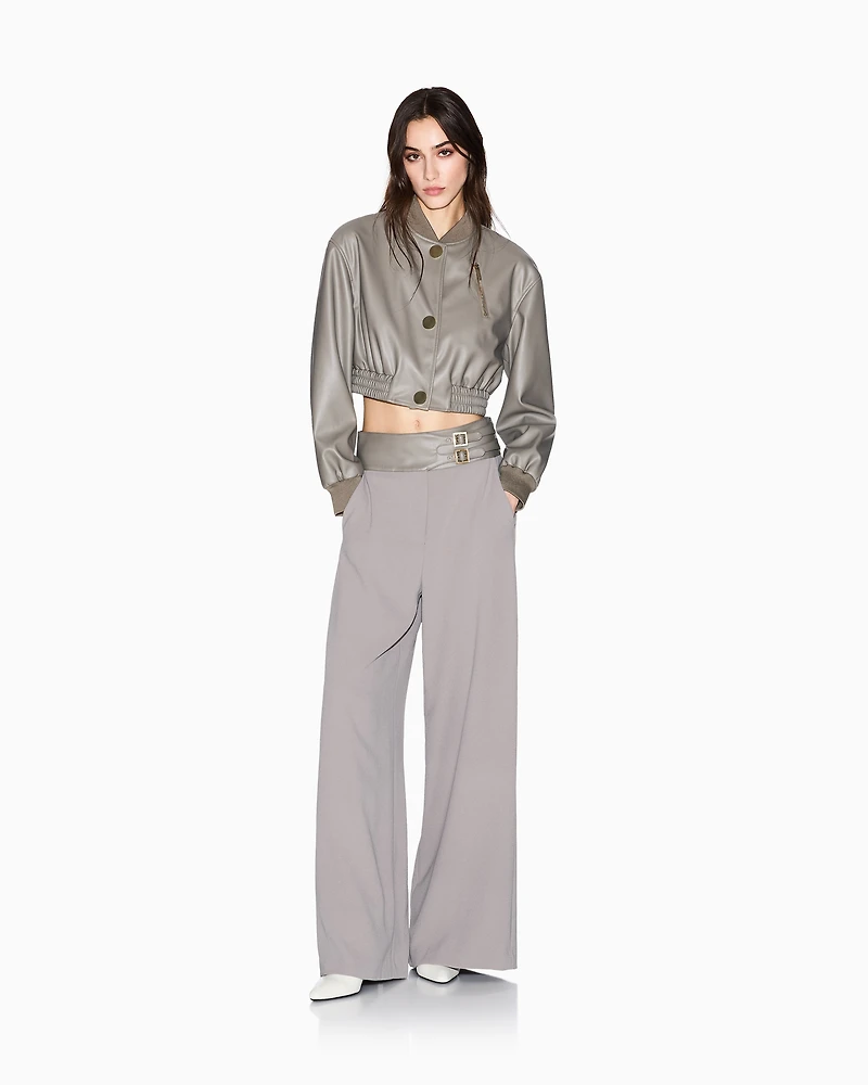 Palazzo trousers with straps