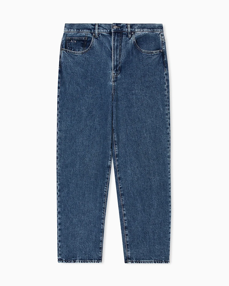 Armani Exchange - Loose Jeans, Man, Blue, Size: