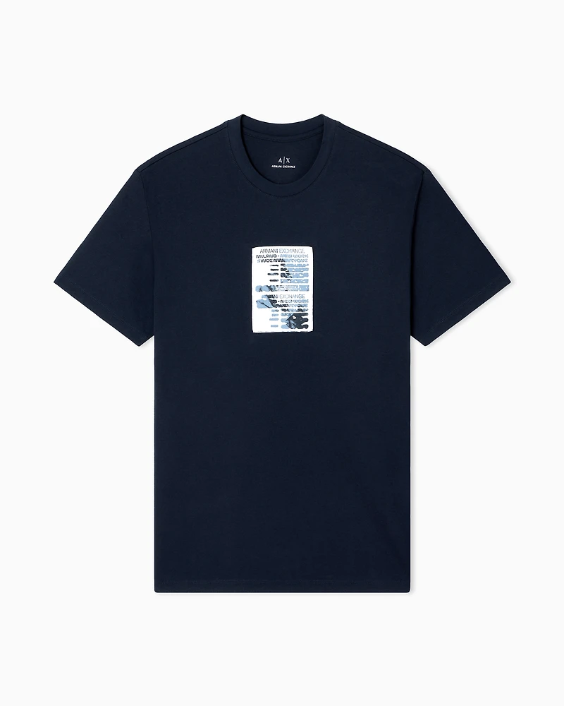 Armani Exchange - Regular fit graphic print T-shirt, Man, Navy_blue, Size: M