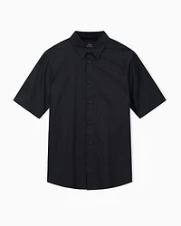 Armani Exchange - Short-sleeved cotton jacquard shirt, Man, Black, Size: