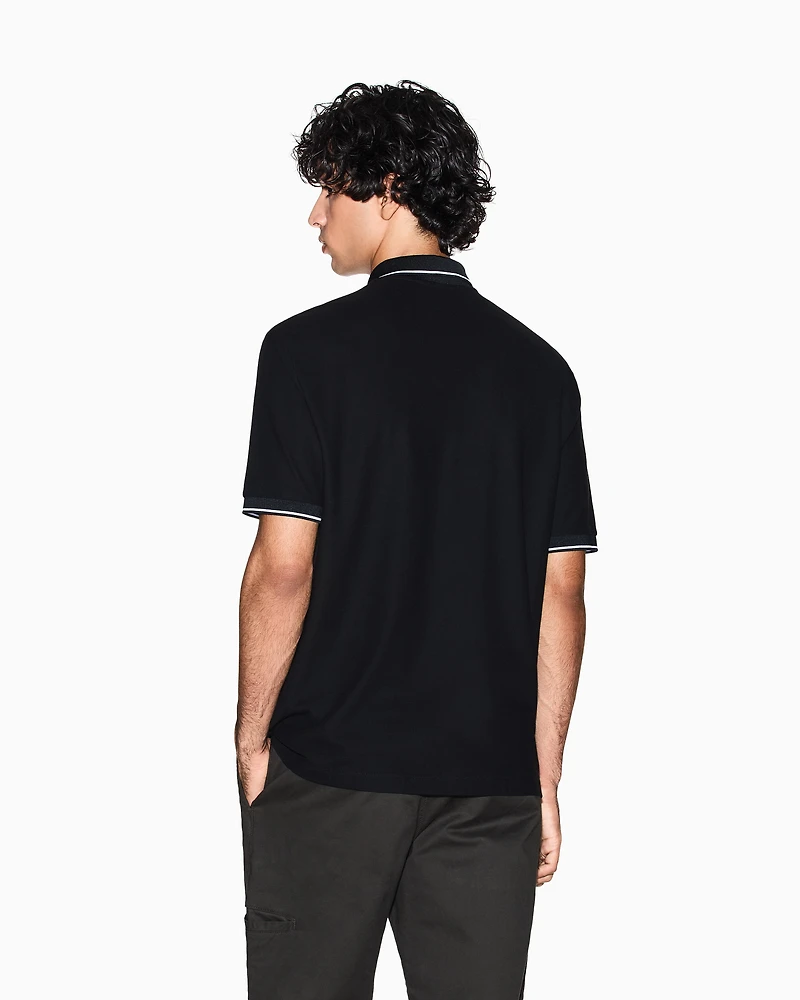 Regular fit polo shirt with contrasting profiles